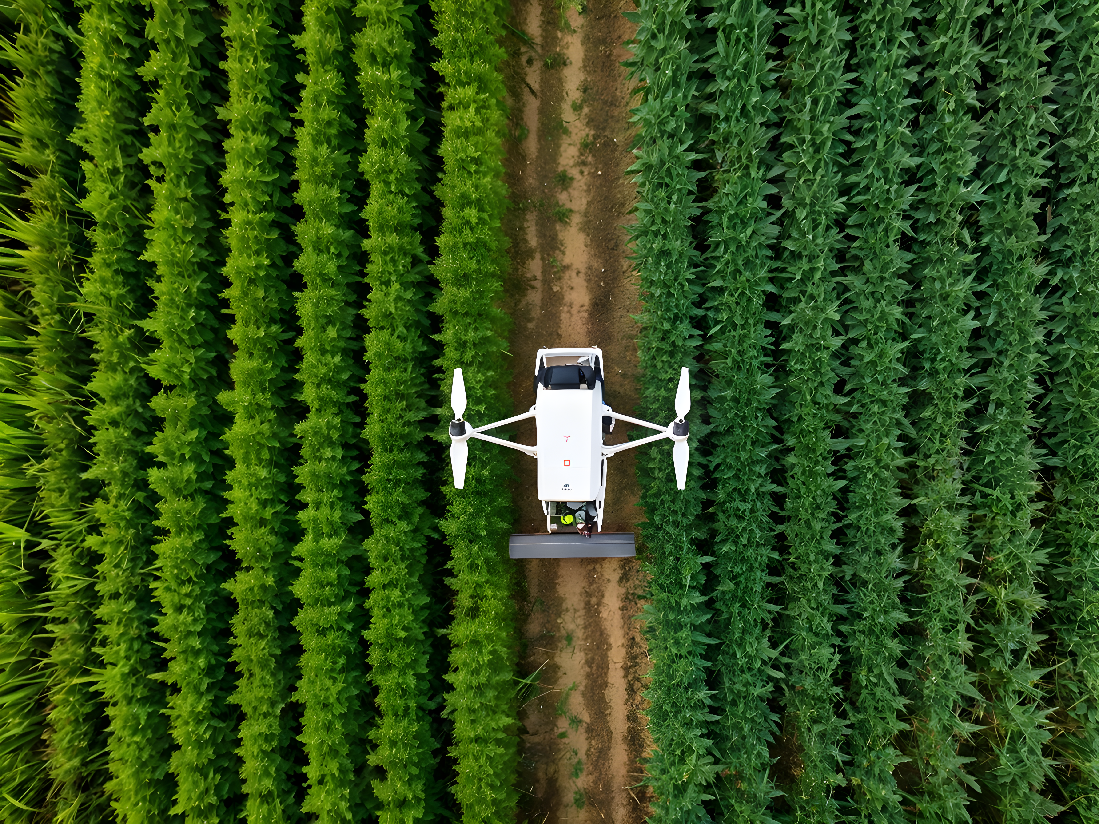 Spectral NDVI visualization over cultivated plots.